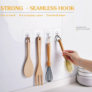 20/10 Pcs Transparent Strong Self Adhesive Door Wall Hangers Hooks