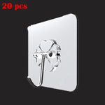 20/10 Pcs Transparent Strong Self Adhesive Door Wall Hangers Hooks