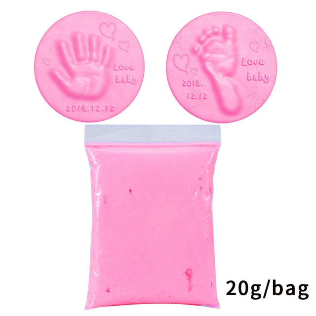 Soft DIY Newborn Baby Souvenirs Hand Print Footprint Non-Toxic Clay Kit