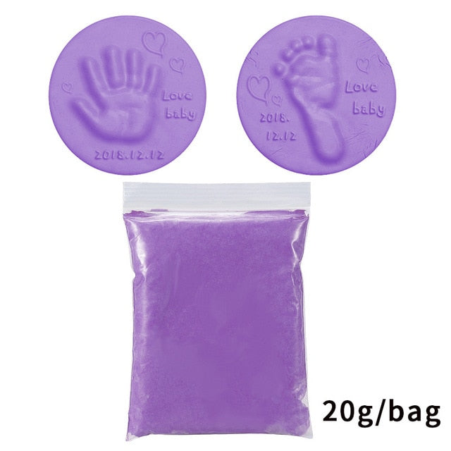 Soft DIY Newborn Baby Souvenirs Hand Print Footprint Non-Toxic Clay Kit