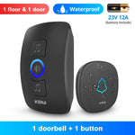 Home Security Wireless Smart Chimes  Alarm LED Doorbell  With Waterproof Touch Button