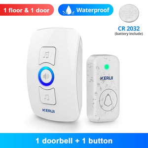 Home Security Wireless Smart Chimes  Alarm LED Doorbell  With Waterproof Touch Button