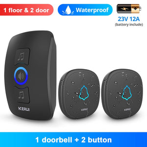 Home Security Wireless Smart Chimes  Alarm LED Doorbell  With Waterproof Touch Button