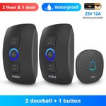 Home Security Wireless Smart Chimes  Alarm LED Doorbell  With Waterproof Touch Button