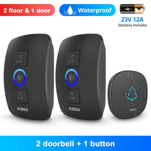 Home Security Wireless Smart Chimes  Alarm LED Doorbell  With Waterproof Touch Button