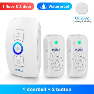 Home Security Wireless Smart Chimes  Alarm LED Doorbell  With Waterproof Touch Button