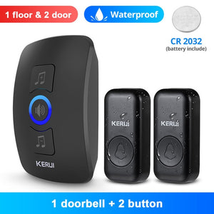 Home Security Wireless Smart Chimes  Alarm LED Doorbell  With Waterproof Touch Button