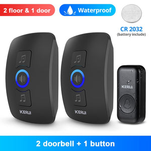 Home Security Wireless Smart Chimes  Alarm LED Doorbell  With Waterproof Touch Button