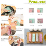 1/5pcs Double-layer Absorbent Microfiber Non-stick Oil  Kitchen Dish Cleaning Cloth