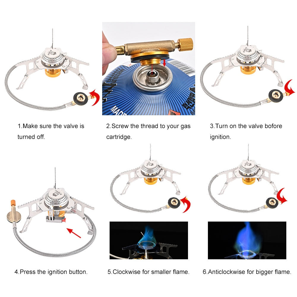 Portable Folding Outdoor Camping Gas Stove Tourist Equipment For Cooking