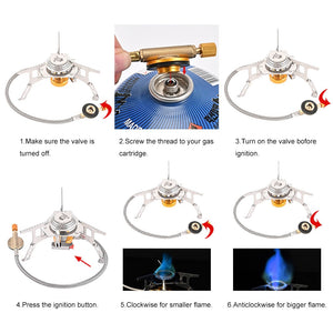 Portable Folding Outdoor Camping Gas Stove Tourist Equipment For Cooking