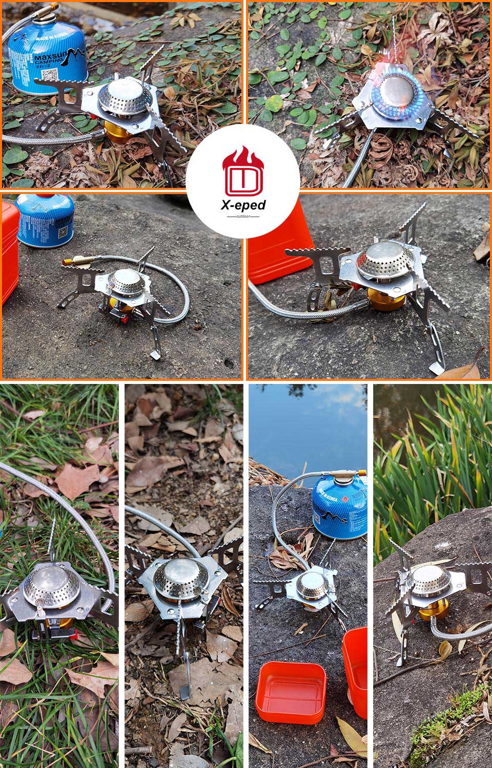 Portable Folding Outdoor Camping Gas Stove Tourist Equipment For Cooking