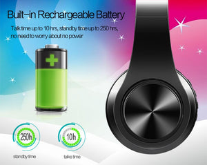 HIFI Music Stereo Bluetooth Headphone, Support SD Card with Mic