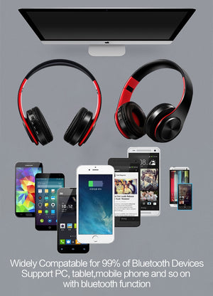 HIFI Music Stereo Bluetooth Headphone, Support SD Card with Mic