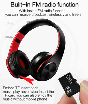 HIFI Music Stereo Bluetooth Headphone, Support SD Card with Mic