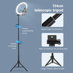 Selfie Ring Light Photography Led Rim Of Lamp With Mobile Holder Support Tripod Stand