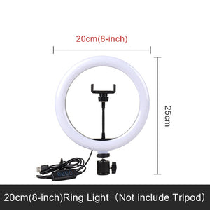 Selfie Ring Light Photography Led Rim Of Lamp With Mobile Holder Support Tripod Stand