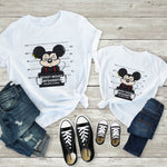 Tees Women Minnie Mouse Print Casual White Short Sleeve Mother and  Baby Girls  T-shirt