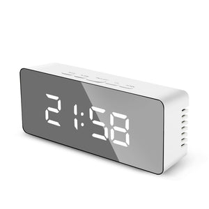 Mirror LED Multi-function Desk Digital Alarm Clock