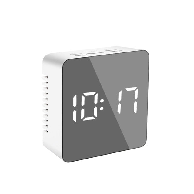 Mirror LED Multi-function Desk Digital Alarm Clock