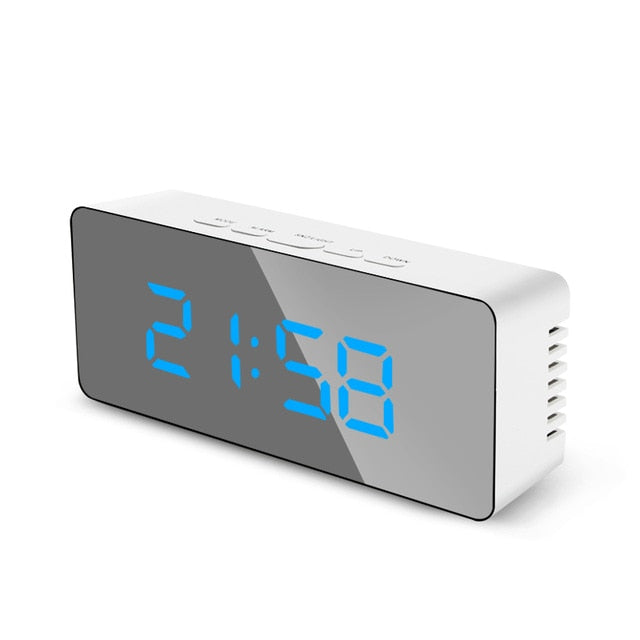 Mirror LED Multi-function Desk Digital Alarm Clock