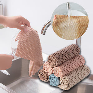 Anti-grease Kitchen Efficient Super Absorbent Microfiber Cleaning Cloth