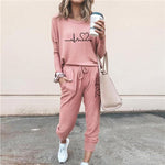 Female Casual Two Piece Pullovers Hoodies and Elastic Waist Jogger Pants