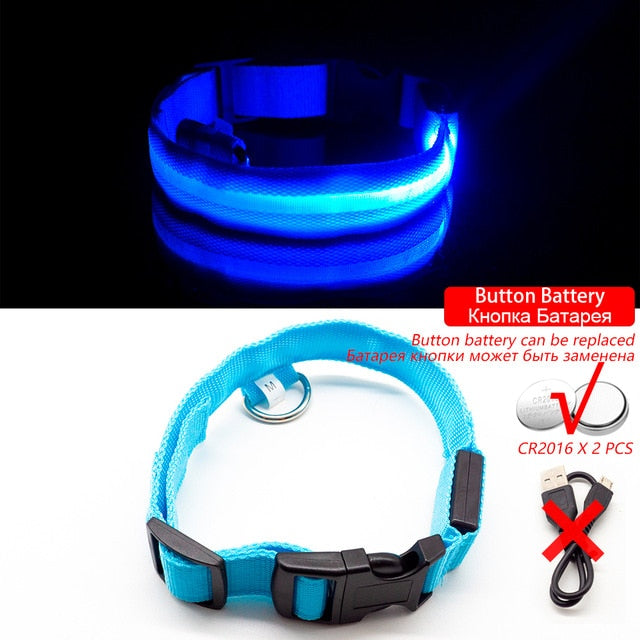 USB Charging LED Anti-Lost/Avoid Car Accident Collar For Dogs