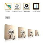 20/10 Pcs Transparent Strong Self Adhesive Door Wall Hangers Hooks