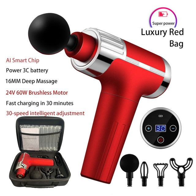 60W 24V Portable Deep Tissue Percussion Muscle Massage Gun for Pain Relief