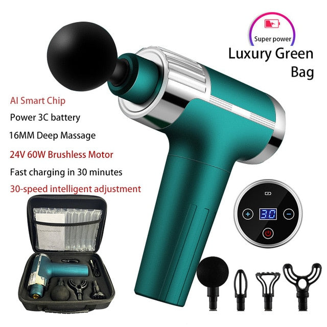 60W 24V Portable Deep Tissue Percussion Muscle Massage Gun for Pain Relief