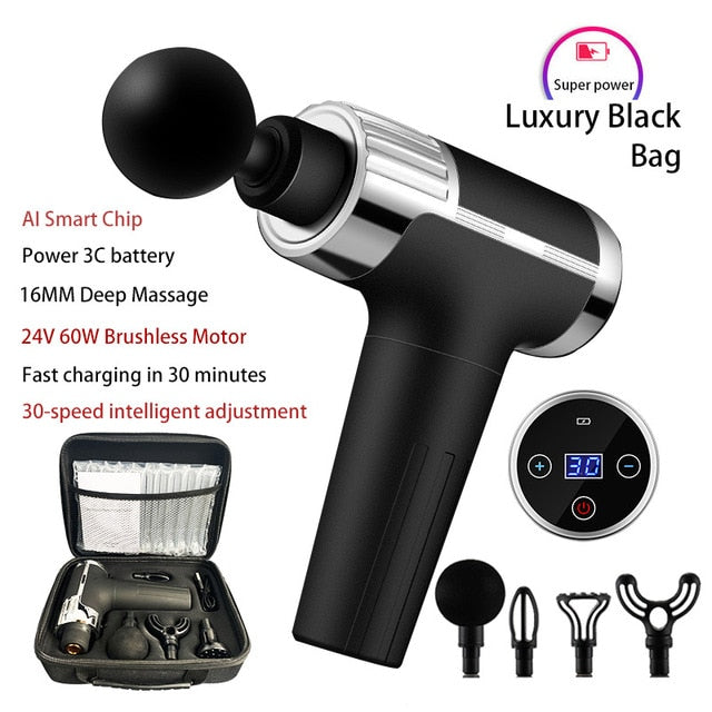 60W 24V Portable Deep Tissue Percussion Muscle Massage Gun for Pain Relief