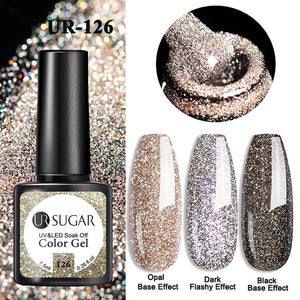 7.5ml Glitter Sequins Soak Off UV Varnish Colorful Nail Gel Polish