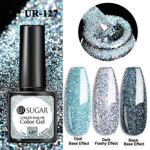 7.5ml Glitter Sequins Soak Off UV Varnish Colorful Nail Gel Polish