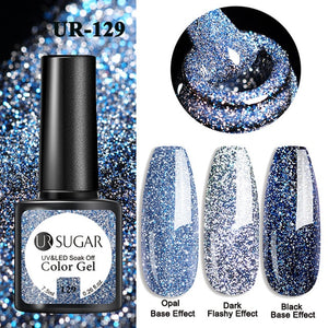 7.5ml Glitter Sequins Soak Off UV Varnish Colorful Nail Gel Polish