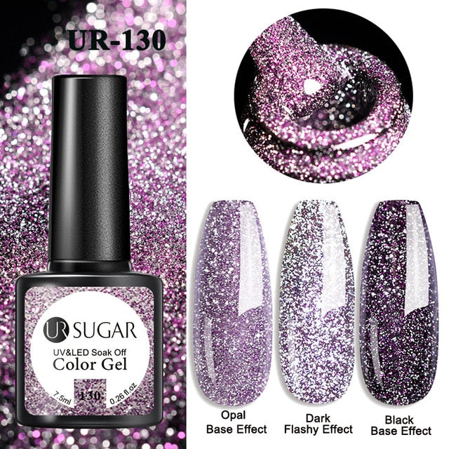 7.5ml Glitter Sequins Soak Off UV Varnish Colorful Nail Gel Polish