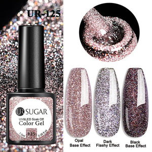 7.5ml Glitter Sequins Soak Off UV Varnish Colorful Nail Gel Polish