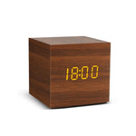 Table Voice Control LED Digital Wooden Alarm Clock