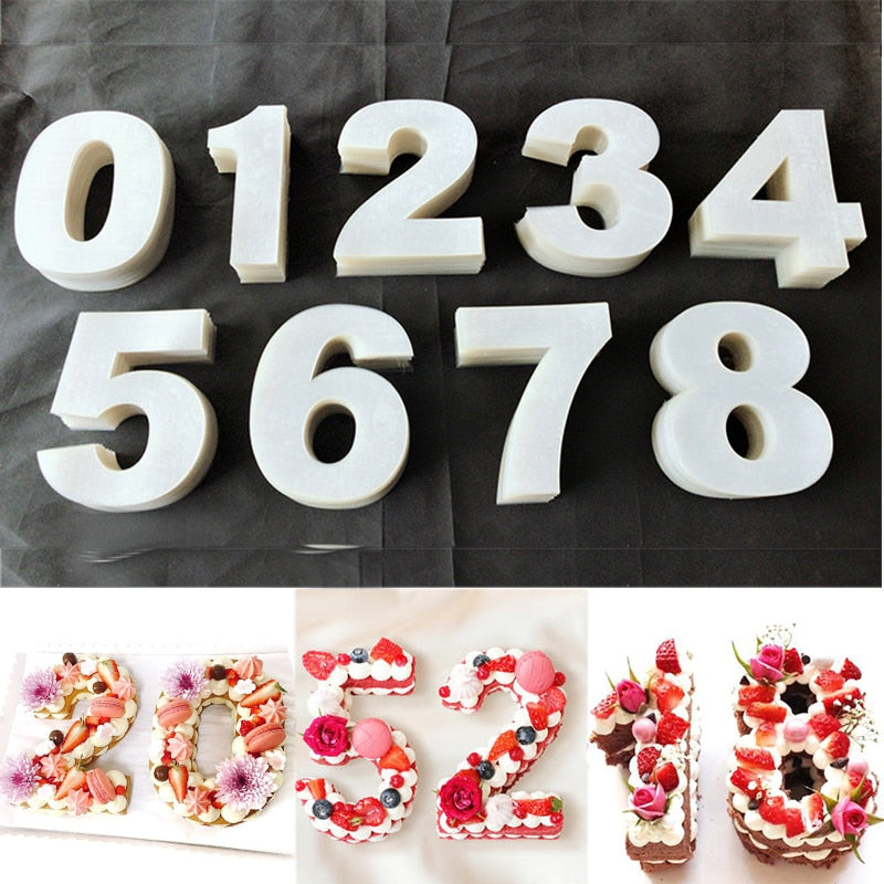 6/8/10inch PET 0-8 Numbers Bakeware Pastry Cake Mold Sets