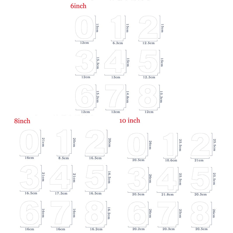6/8/10inch PET 0-8 Numbers Bakeware Pastry Cake Mold Sets