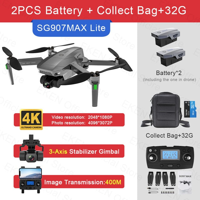 3-Axis Gimbal Stabilizer Professional GPS Optical Flow WIFI FPV Quadcopter 4K Camera Drone