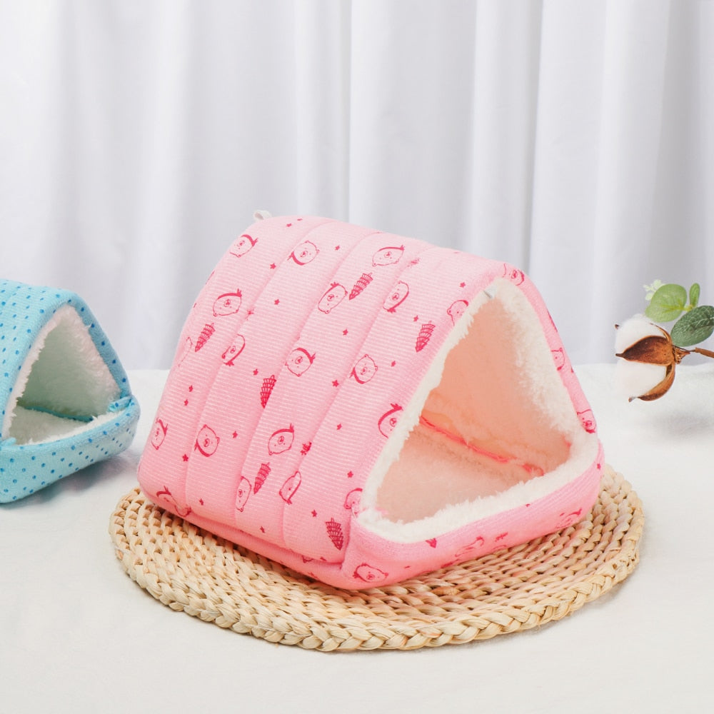 Comfortable Soft Plush Hamster House Cave Guinea Pig Warm Mat Nest