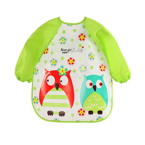 Baby Toddler Long Sleeve Scarf Waterproof Art Smock Feeding Burp Bib