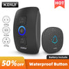 Home Security Wireless Smart Chimes  Alarm LED Doorbell  With Waterproof Touch Button