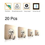 20/10 Pcs Transparent Strong Self Adhesive Door Wall Hangers Hooks