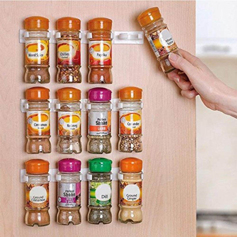 2/4 Pcs Kitchen Storage Rack Wall Mount Ingredient Spice Bottle Rack