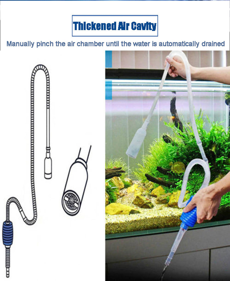 Semi-Automatic Aquarium Water Changer Gravel Fish Tank Vacuum Siphon Pump Cleaner