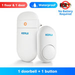 Home Security Wireless Smart Chimes  Alarm LED Doorbell  With Waterproof Touch Button