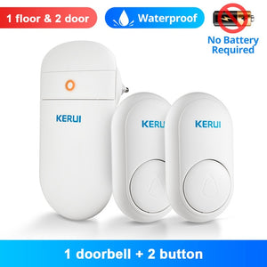 Home Security Wireless Smart Chimes  Alarm LED Doorbell  With Waterproof Touch Button