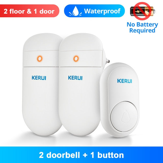 Home Security Wireless Smart Chimes  Alarm LED Doorbell  With Waterproof Touch Button